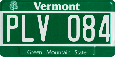 VT license plate PLV084