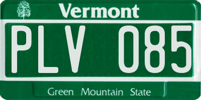 VT license plate PLV085