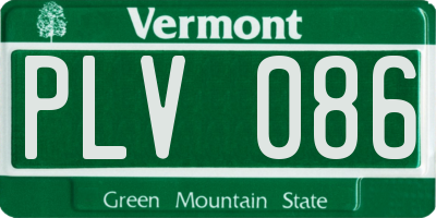 VT license plate PLV086