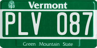 VT license plate PLV087