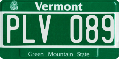 VT license plate PLV089