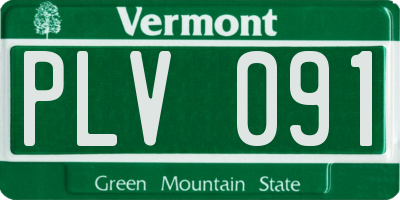 VT license plate PLV091