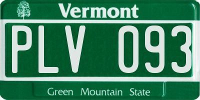VT license plate PLV093