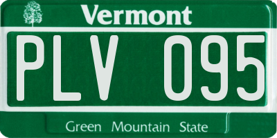 VT license plate PLV095