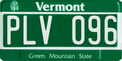 VT license plate PLV096