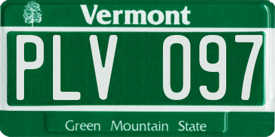 VT license plate PLV097