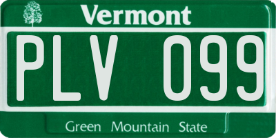 VT license plate PLV099