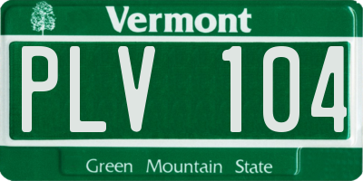 VT license plate PLV104