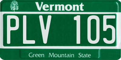 VT license plate PLV105