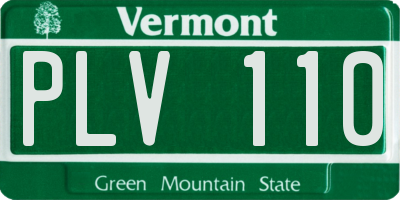 VT license plate PLV110