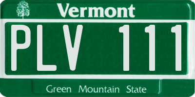 VT license plate PLV111