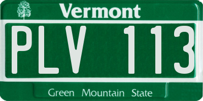 VT license plate PLV113