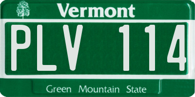 VT license plate PLV114