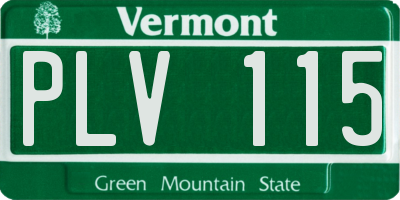 VT license plate PLV115