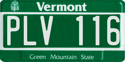 VT license plate PLV116