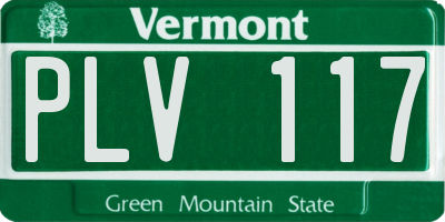 VT license plate PLV117