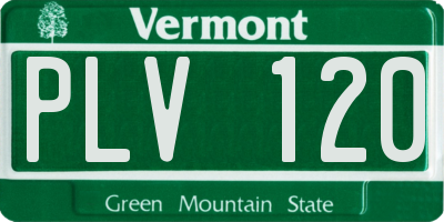 VT license plate PLV120