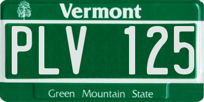VT license plate PLV125
