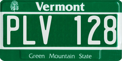 VT license plate PLV128