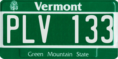 VT license plate PLV133