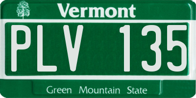 VT license plate PLV135