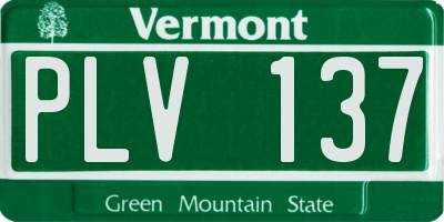 VT license plate PLV137