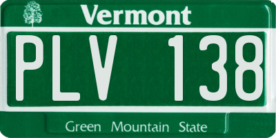 VT license plate PLV138