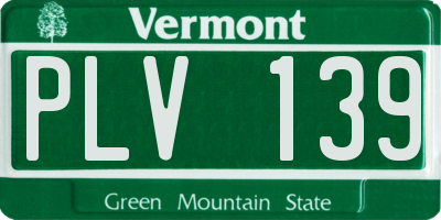 VT license plate PLV139
