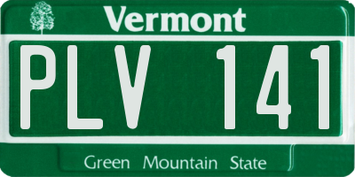 VT license plate PLV141