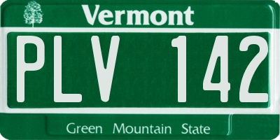 VT license plate PLV142