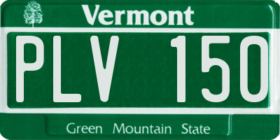 VT license plate PLV150