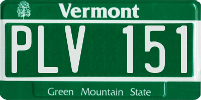 VT license plate PLV151
