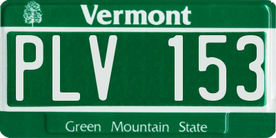 VT license plate PLV153