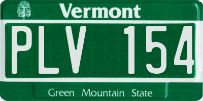 VT license plate PLV154