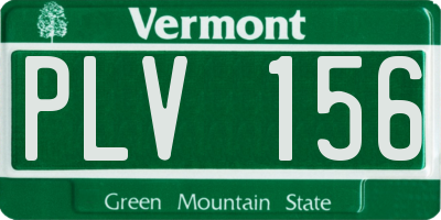VT license plate PLV156