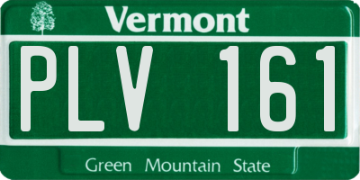 VT license plate PLV161