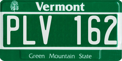 VT license plate PLV162