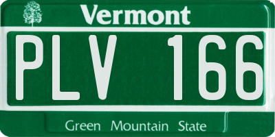 VT license plate PLV166