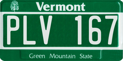 VT license plate PLV167