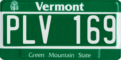 VT license plate PLV169