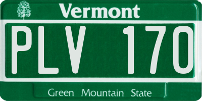 VT license plate PLV170