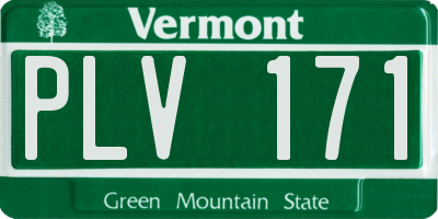 VT license plate PLV171