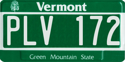 VT license plate PLV172
