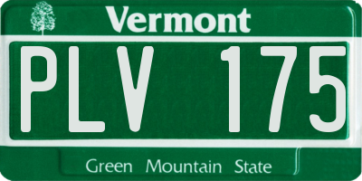 VT license plate PLV175