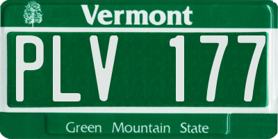 VT license plate PLV177