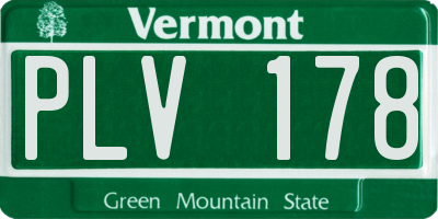 VT license plate PLV178