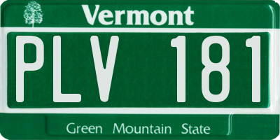 VT license plate PLV181