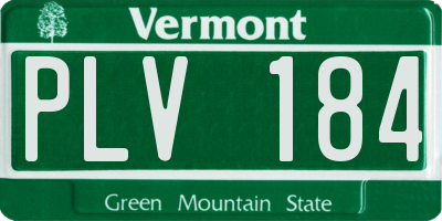 VT license plate PLV184