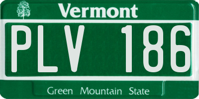 VT license plate PLV186