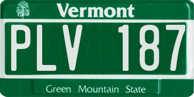 VT license plate PLV187